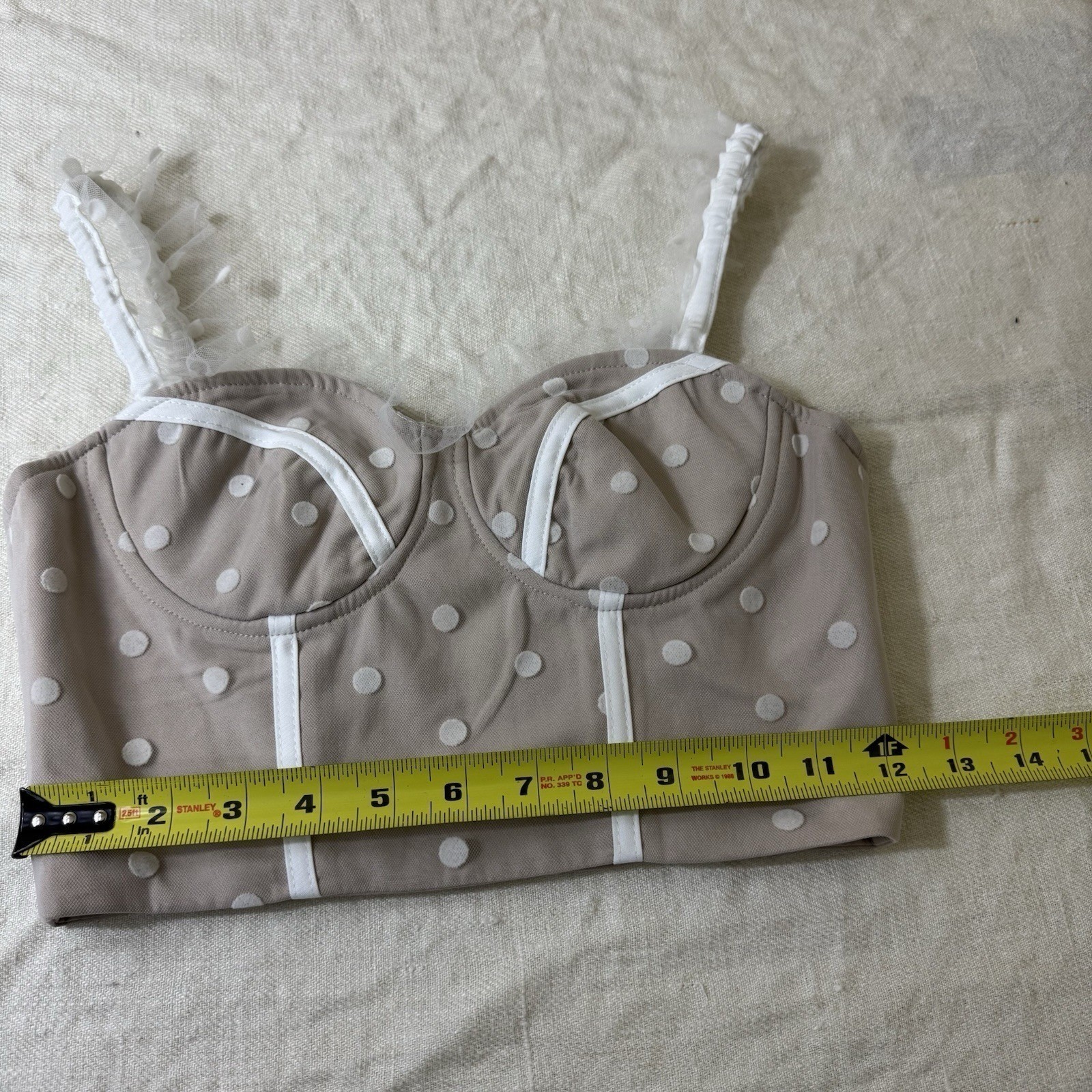 Hello Molly Corset Top Sheer Polka Dot XS Dainty Feminine Cottagecore Coquette