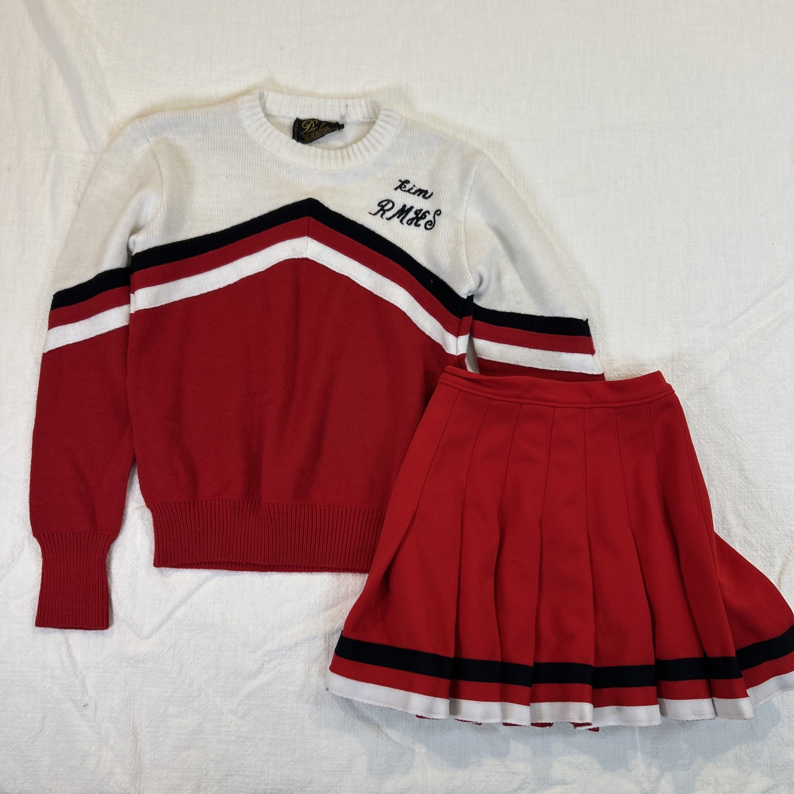 Vintage Dehen Official Cheerleading Outfit Sweater Skirt Pleated RMHS „Kim” S/5