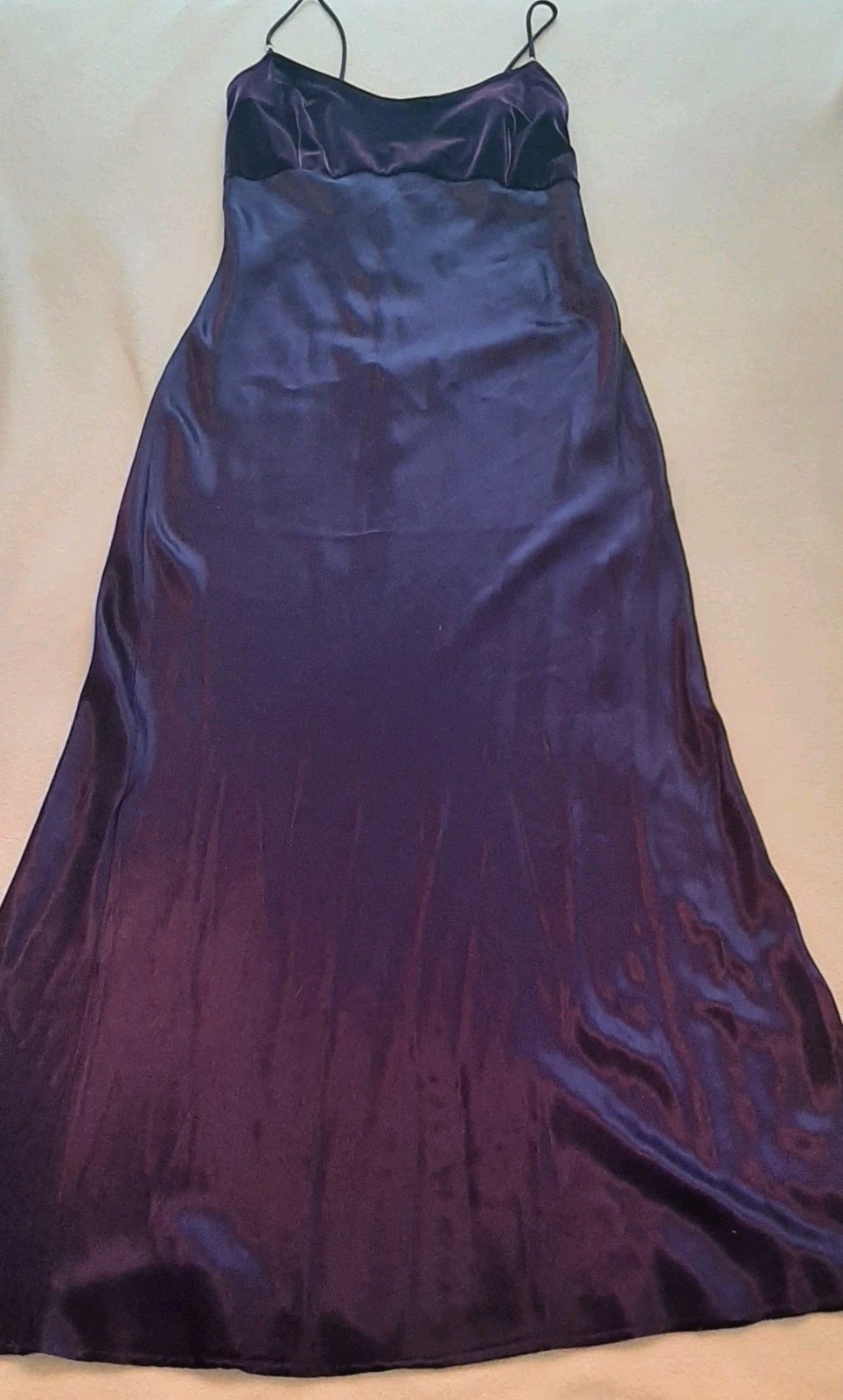 VTG Gunne Sax Jessica McClintock Purple Satin/Velvet Sheath Dress Sz 11/12
