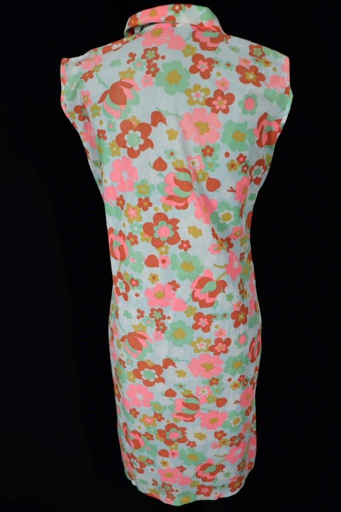 Vintage 1970’s French Mod Poly Floral Print Dress Size 8