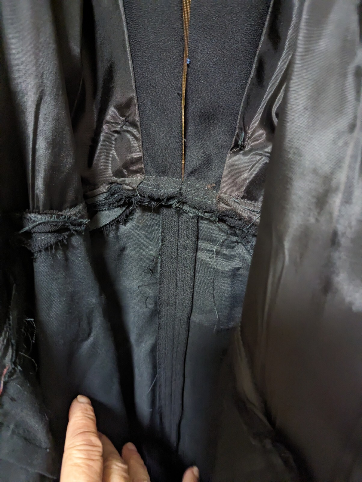 Vintage Black Crepe Marilyn Monroe Formal Evening Gown Rhinestones Halter Med