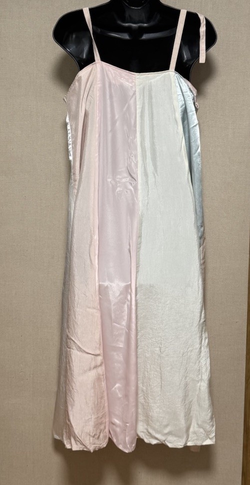 *Vintage Whittall & Shon Dress Size L Color Block Pink Green Beige