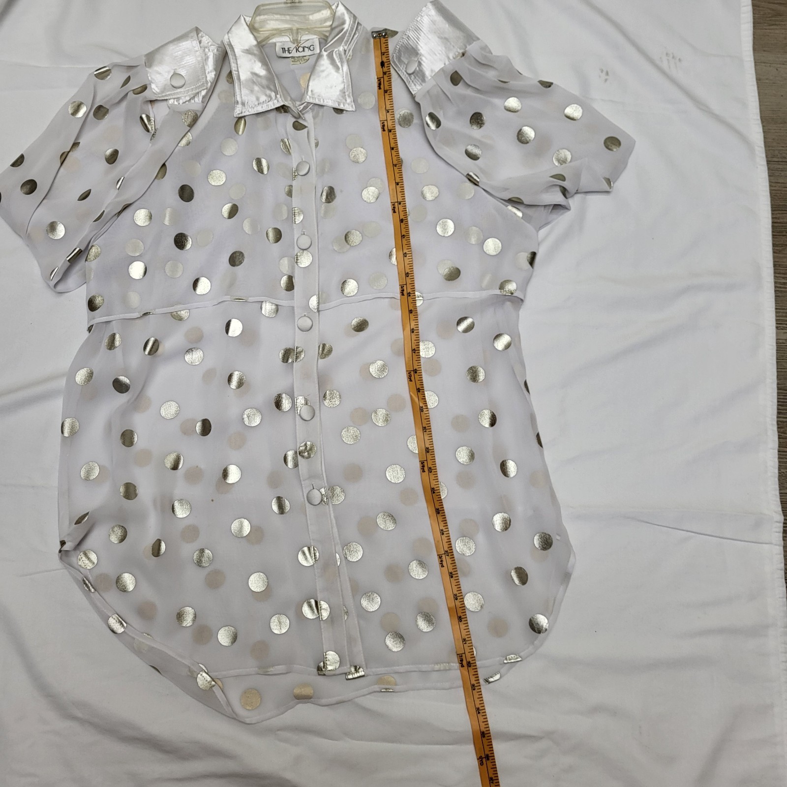 VTG The Icing Blouse 2 Pants M Set White Siver Mettalic 80’s Evening Holiday