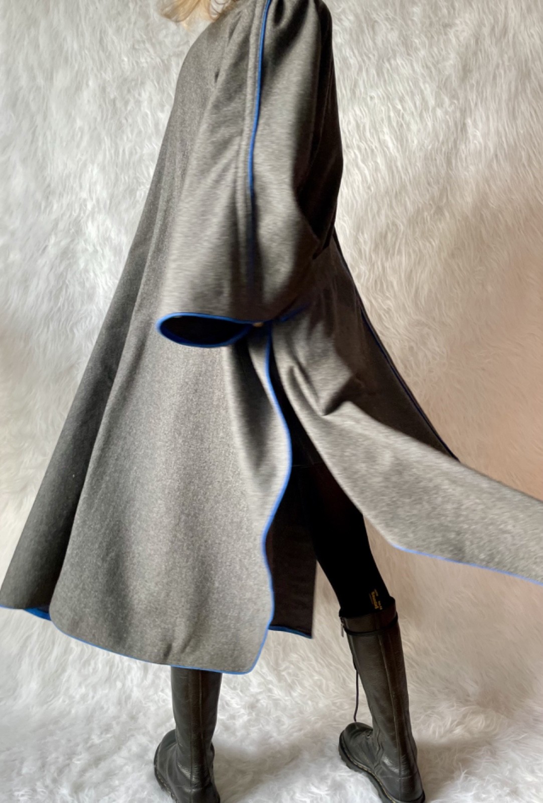 Vintage West Germany Wool Cape Coat | Avant-Garde Oversized Cloak | Minimalism