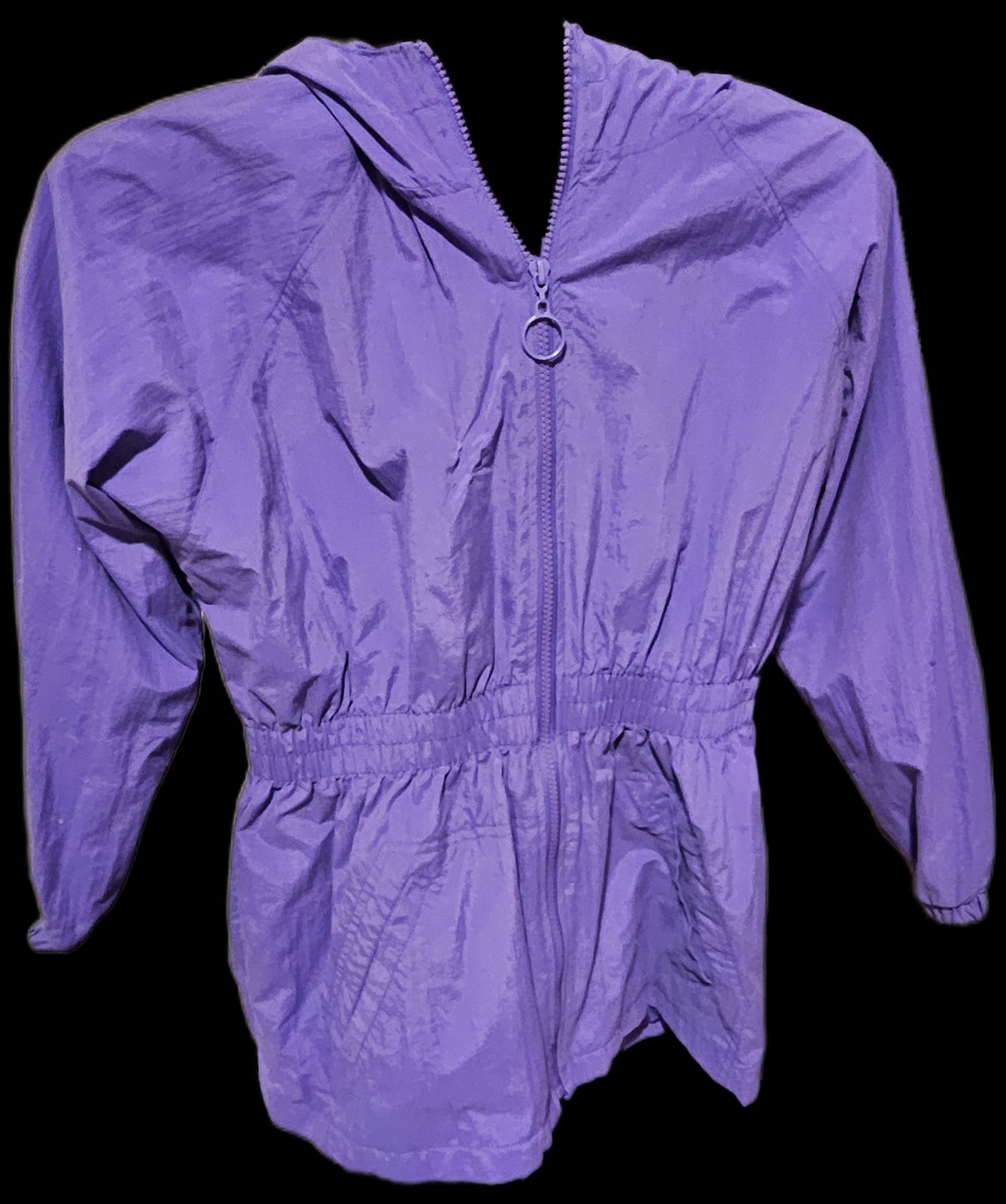NWOT VTG 90s Speedwalking Momcore Jenni Purple Nylon Hooded Windbreaker Jacket