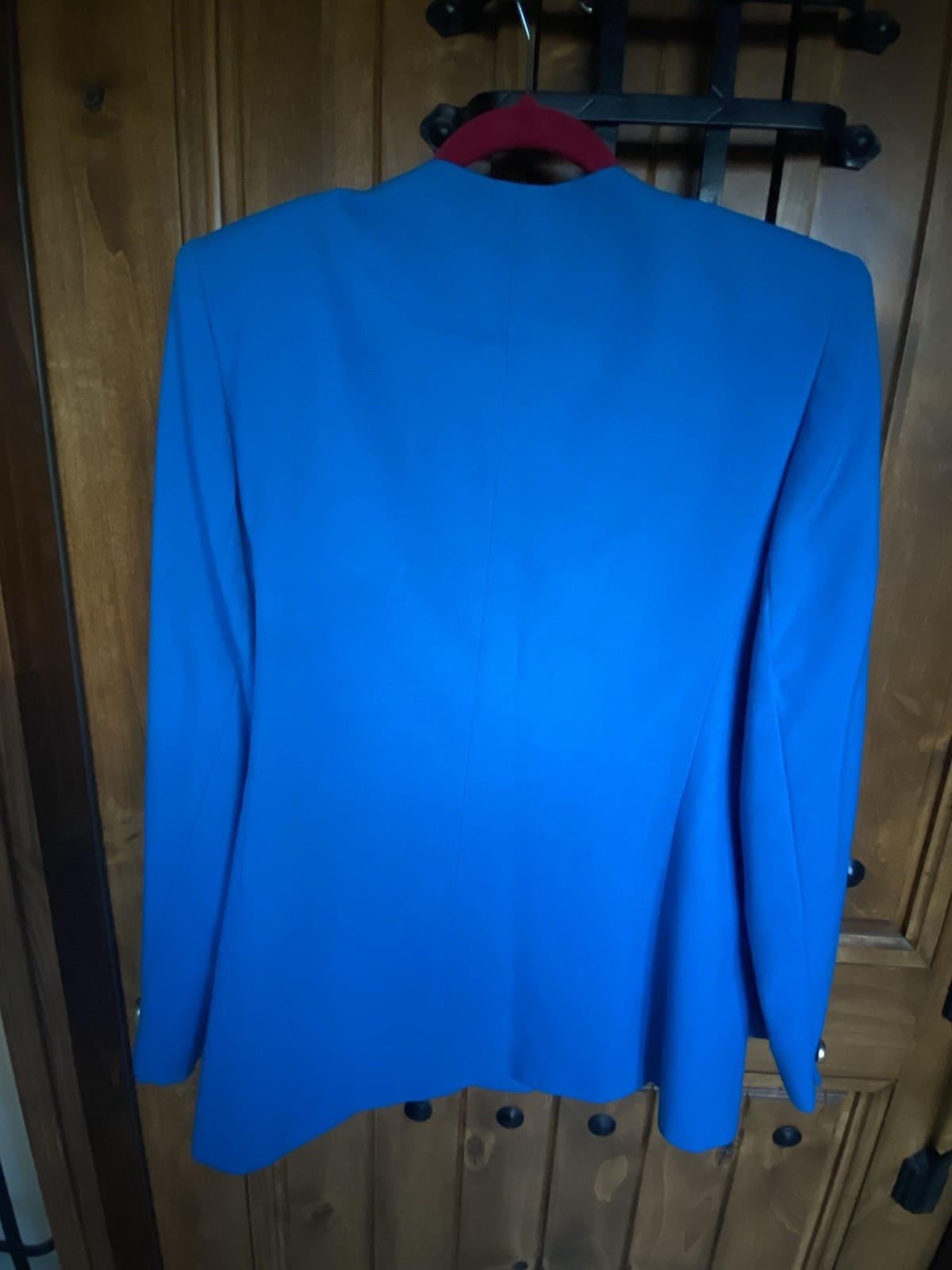 SUITSME Vintage Blue Blazer And Skirt Set