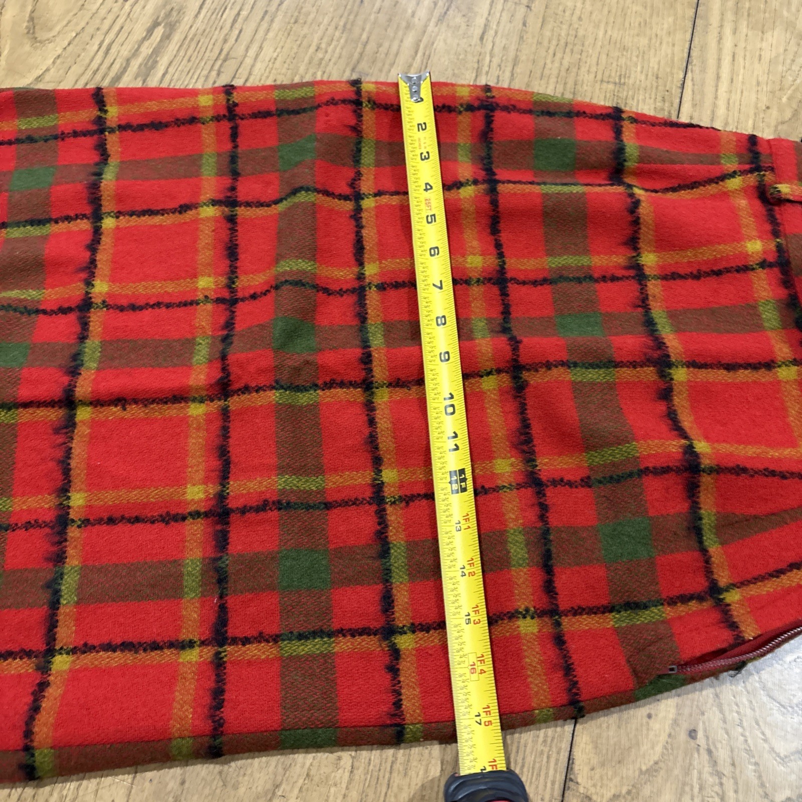 1970s Bobbie Brooks Wool Plaid Skirt Red/green Retro Cool! 23 Waist 34 Hip 27 L
