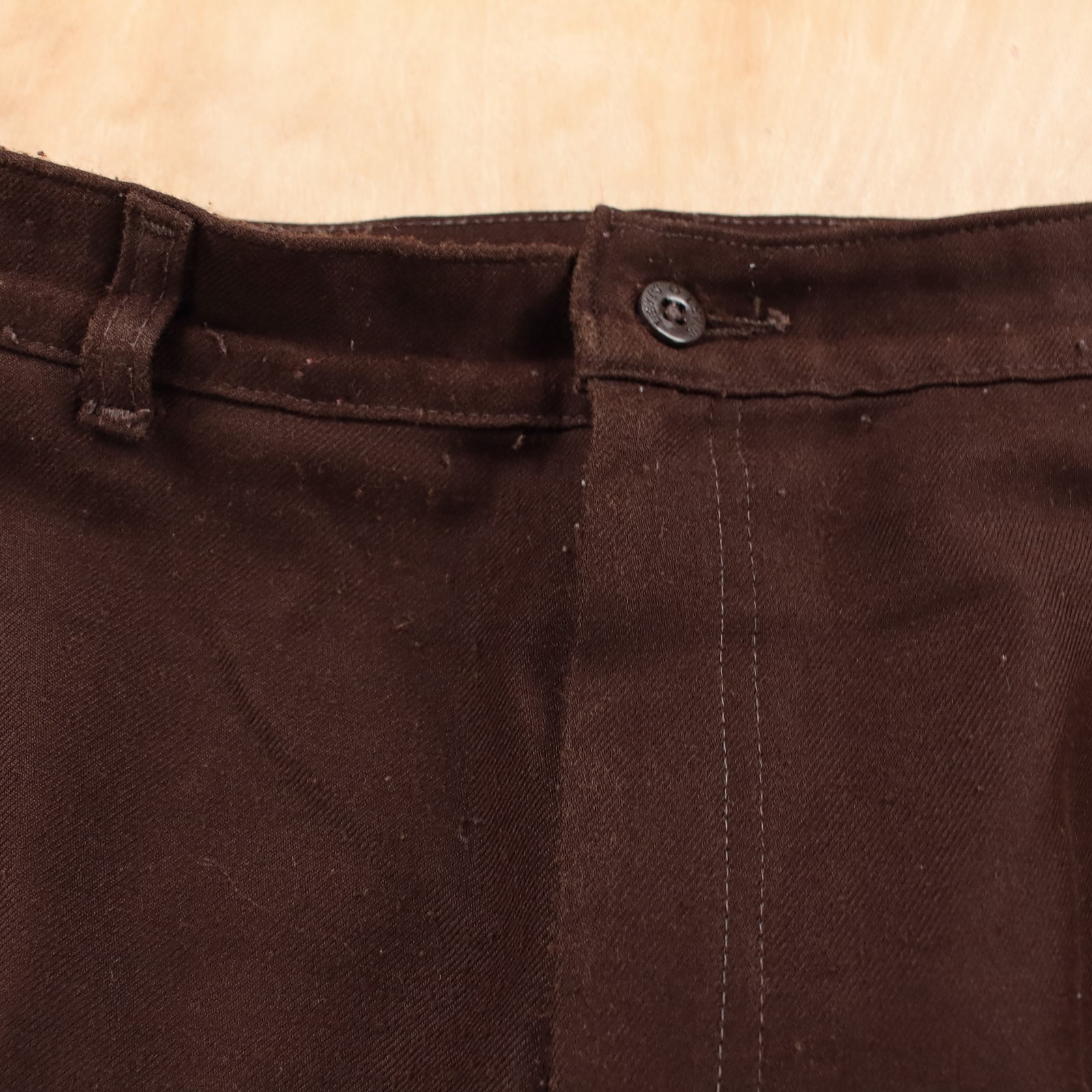 LEVI’S hi rise wide leg brown polyester dress pants 33×32 vtg 70s usa scovill