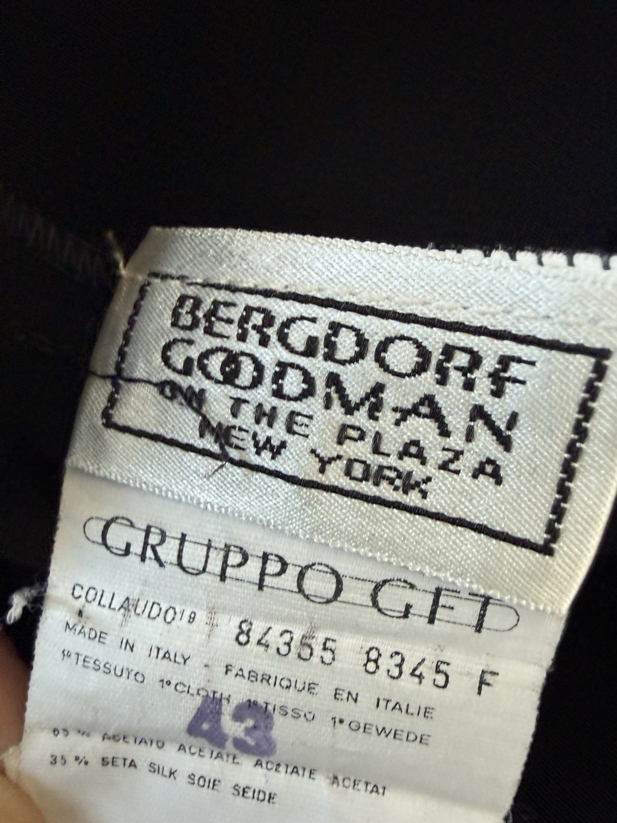VINTAGE 90s Giorgio Armani Le Collezioni For Bergdorf Goodman Black Dress