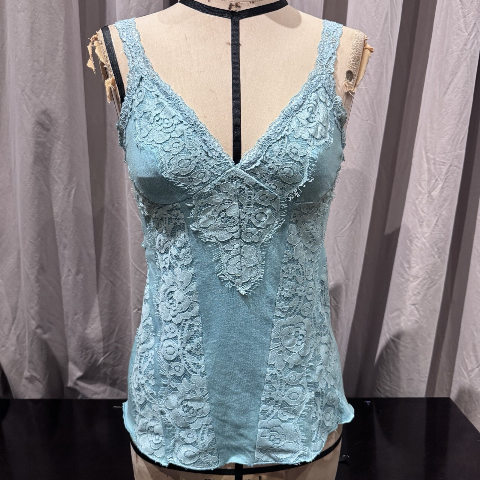 Vintage Stock Ann Ferriday Cotton, Lace Fairy Sexy Corset Cami M