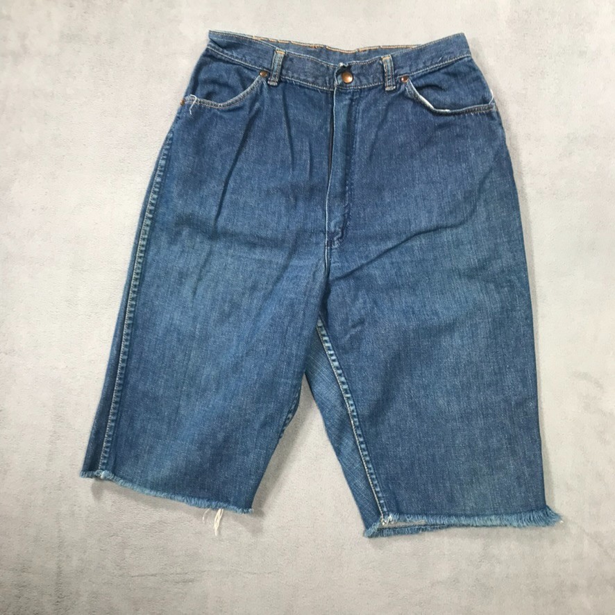 Vintage 50s Wrangler Blue Bell Sanforized Denim Bermuda Shorts Misses 16 (26″)