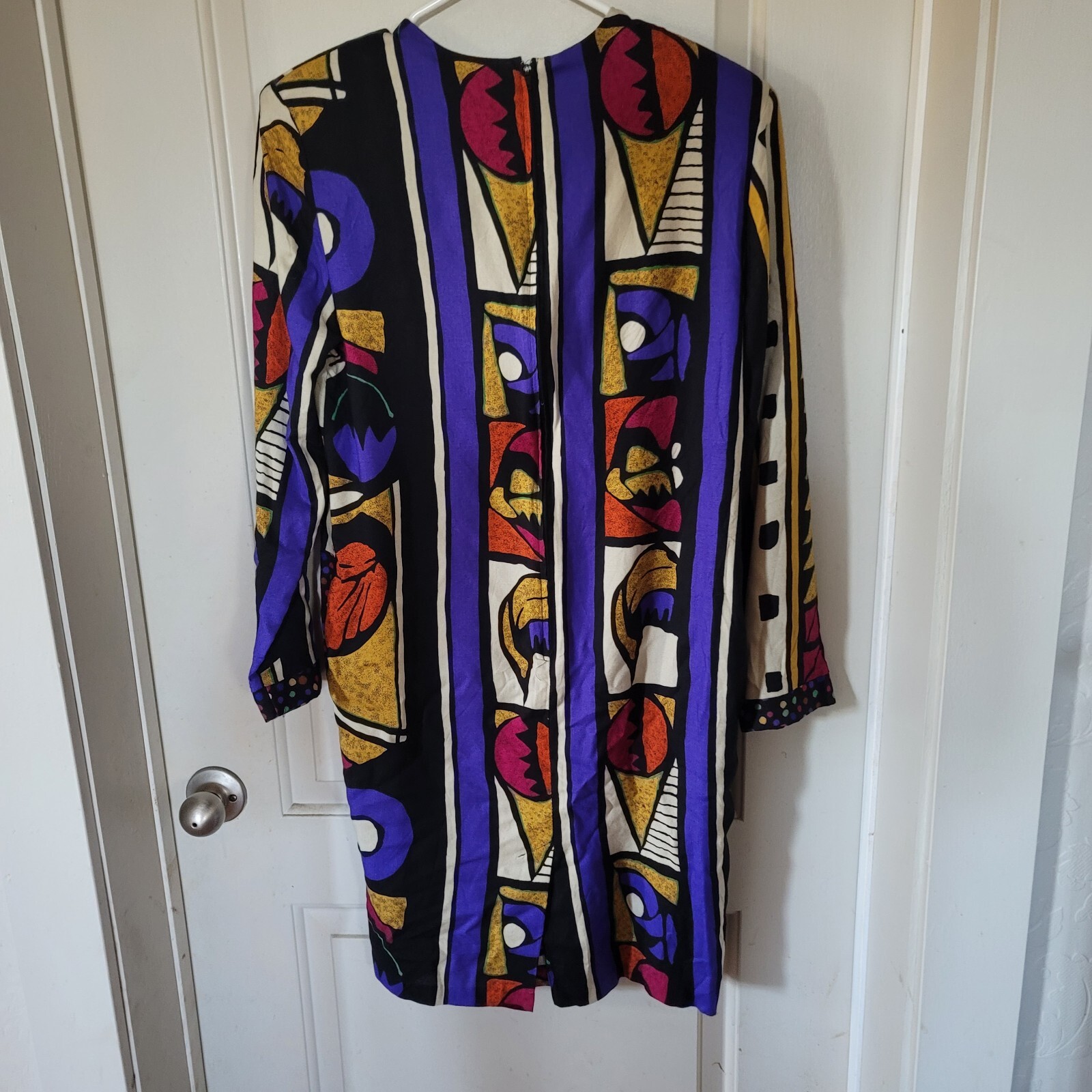 Vintage K.C. Spencer Amy Dietrich Dress 1990 Long Sleeve Tunic Multicolored