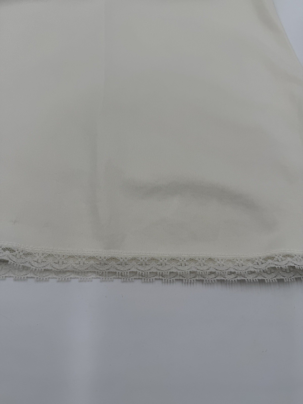 Vtg JC Penney MG 34/12 LL Whitesmoke Antron Nylon Long Full Slip Dress Side Slit