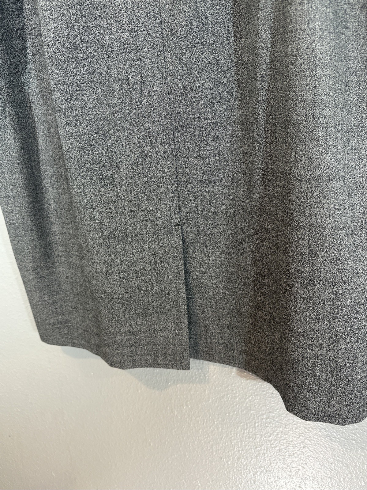 100 Wool Tailored Lined Pencil Skirt Preppy Academia Career Office Gray Women 18