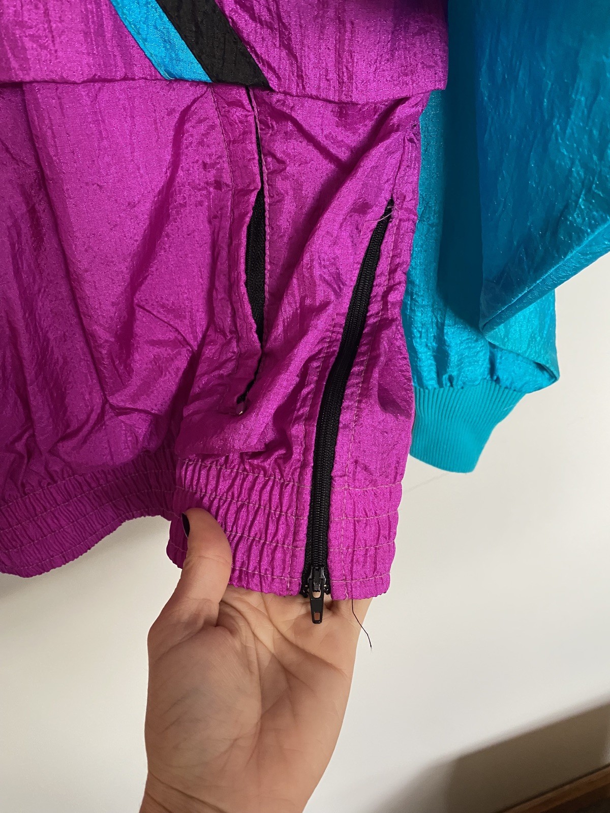 Sunbuster Vintage 80s Blue & Purple Athletic Windbreaker Jacket size M