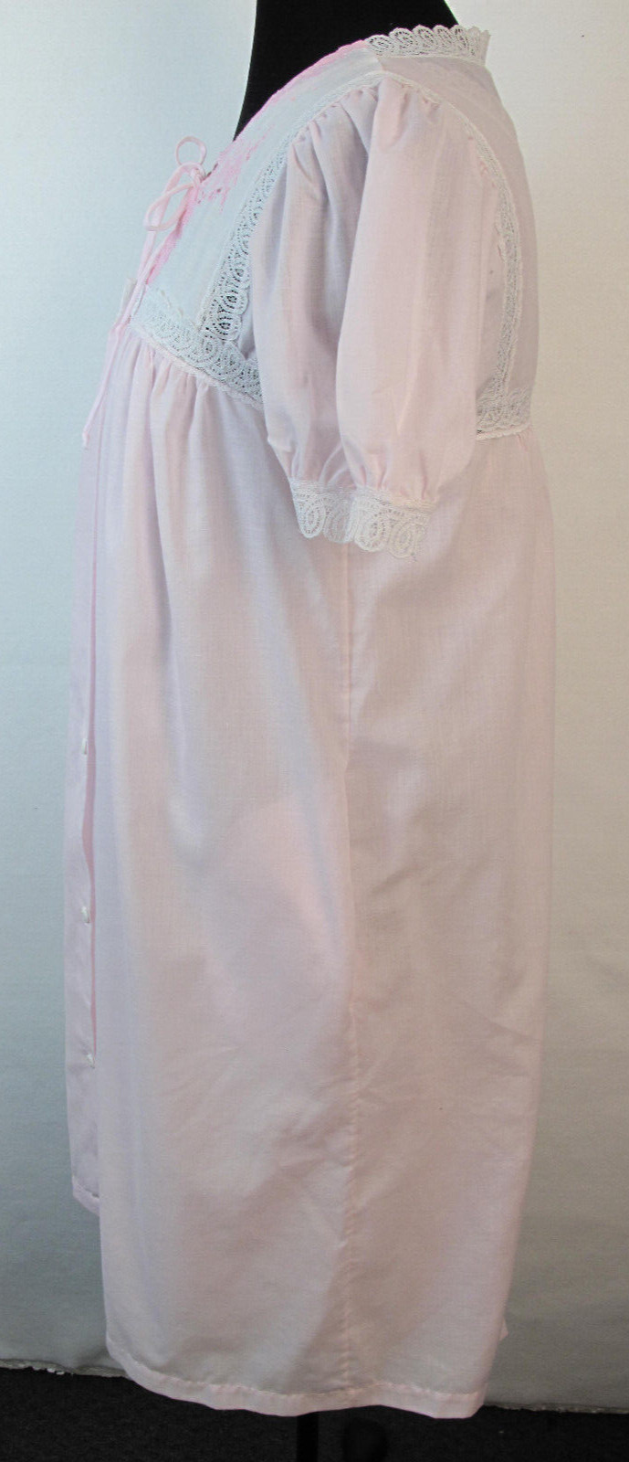 Vintage Evensong Made in USA 2pc Pink Nightgown Sleepwear Size S