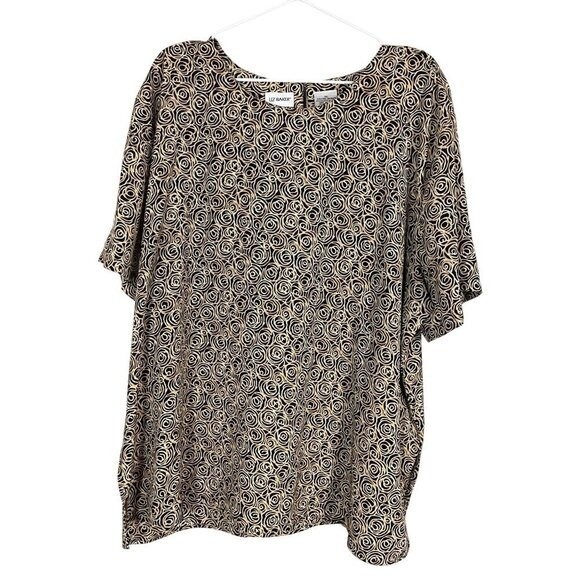 Liz Baker Metallic Floral 3X Black Retro Classic Chic Glam Preppy Geometric 80s