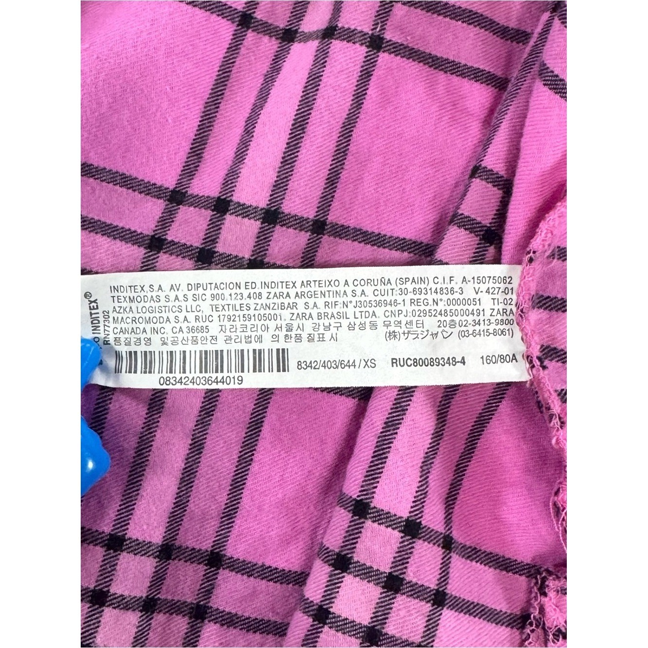 Zara Pink Plaid Flannel Button Down Shirt Oversized 90s Grunge Alt Fashion XS