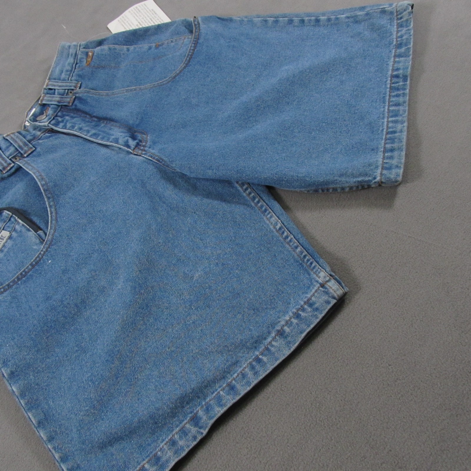 Vintage Corniche Denim Shorts Womens 32 Cargo Blue High Waist Deadstock