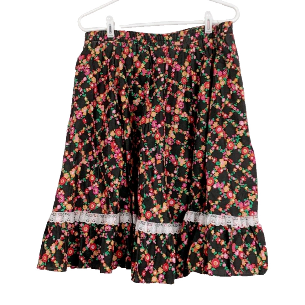 Partners Please Malco Modes Floral Square Dancing Western Prairiecore Skirt L
