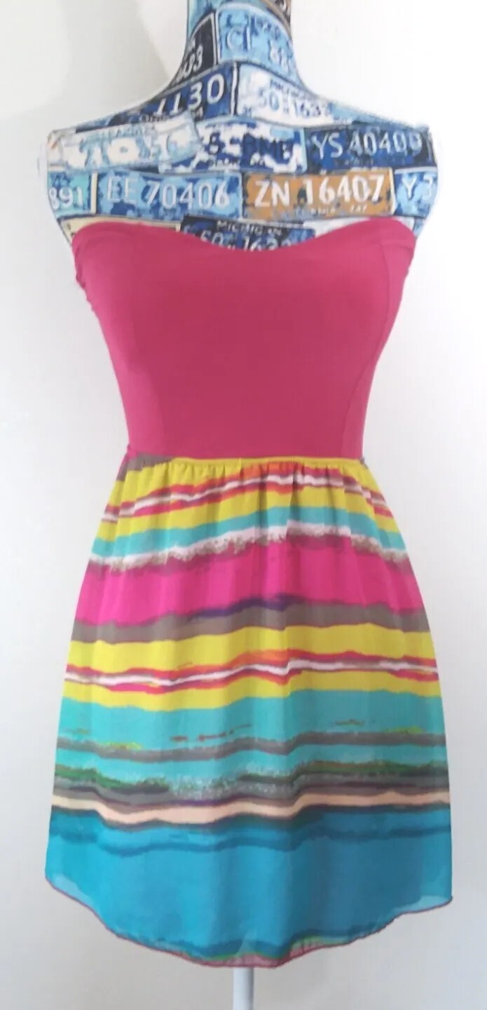 Vintage Rue 21 Strapless Maxi Dress Sun Dress Women’s Size Small Made In USA