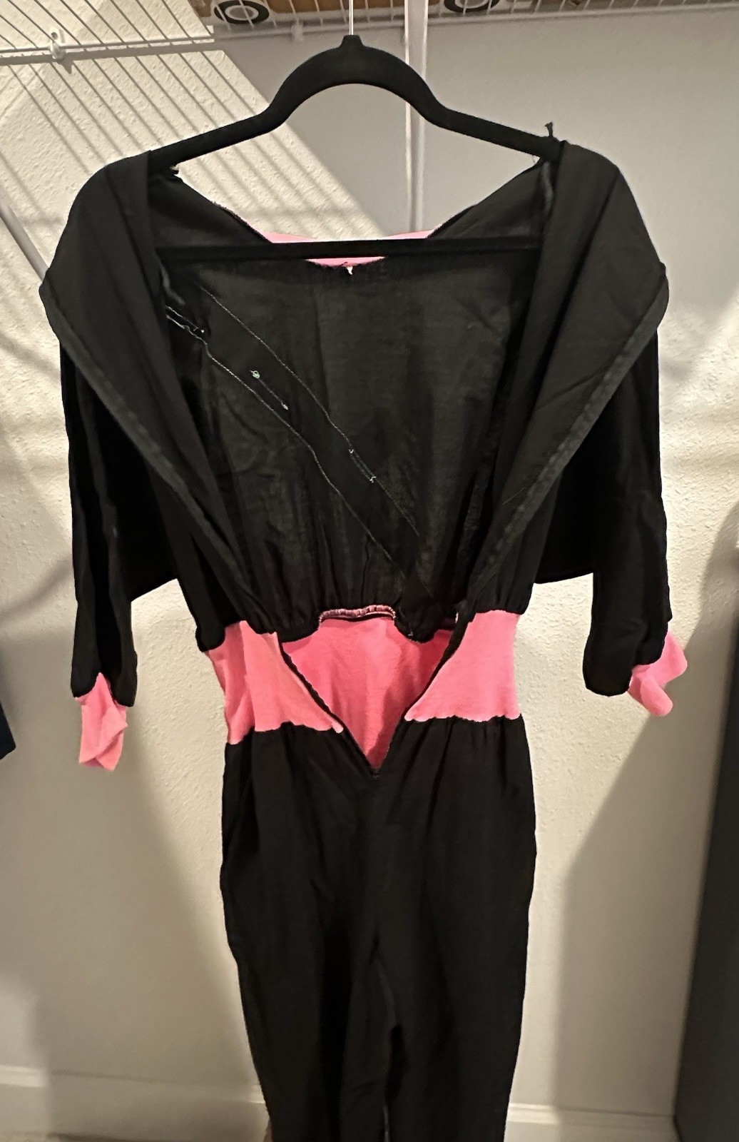 Vintage 80s Neon Colorblock Jumpsuit Pantsuit | Black Pink Green | Wayne Diamond
