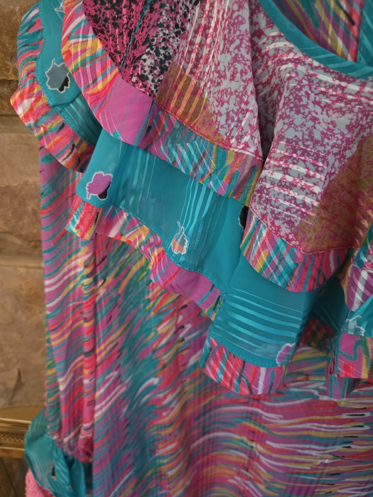 Vintage Catherine Carr Dress Size Medium. Vibrant Colors