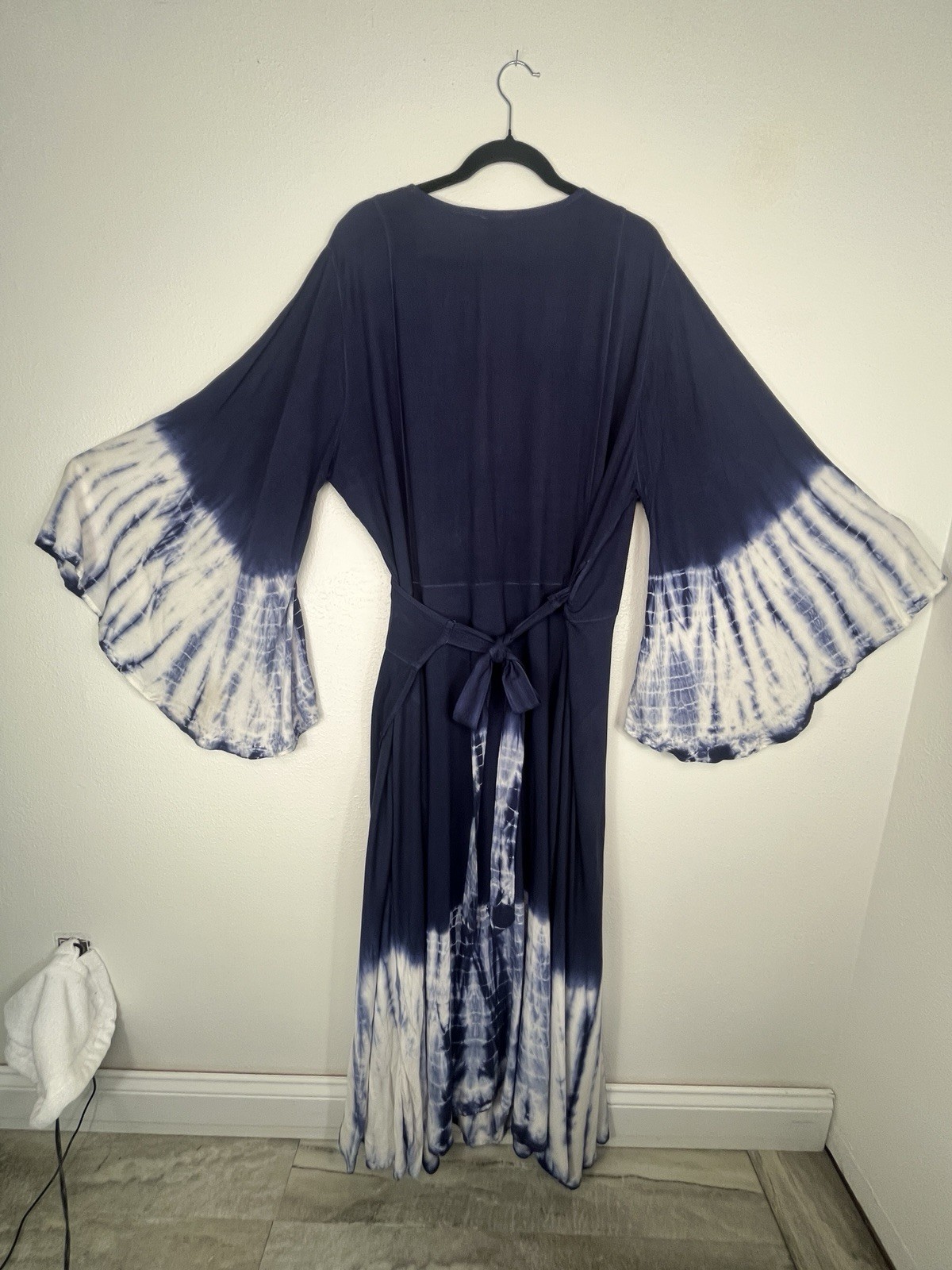 Fashion Terminal Tie Dye Wrap Dress Navy/White Size XXXL NWT