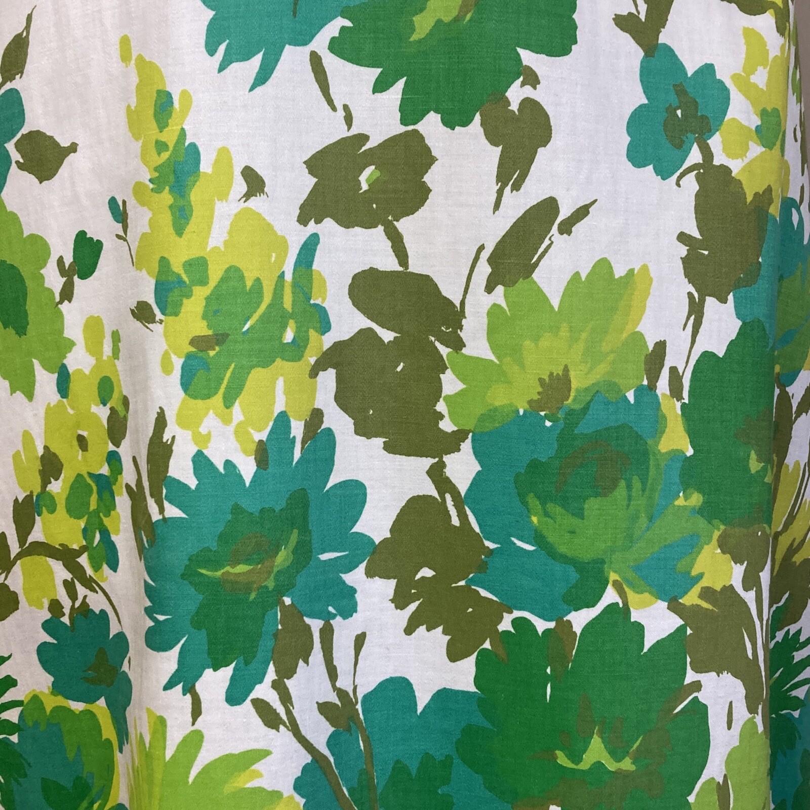 Vintage 1960s Green & Chartreuse Floral Cocktail Dress | 1960s Vintage Floral
