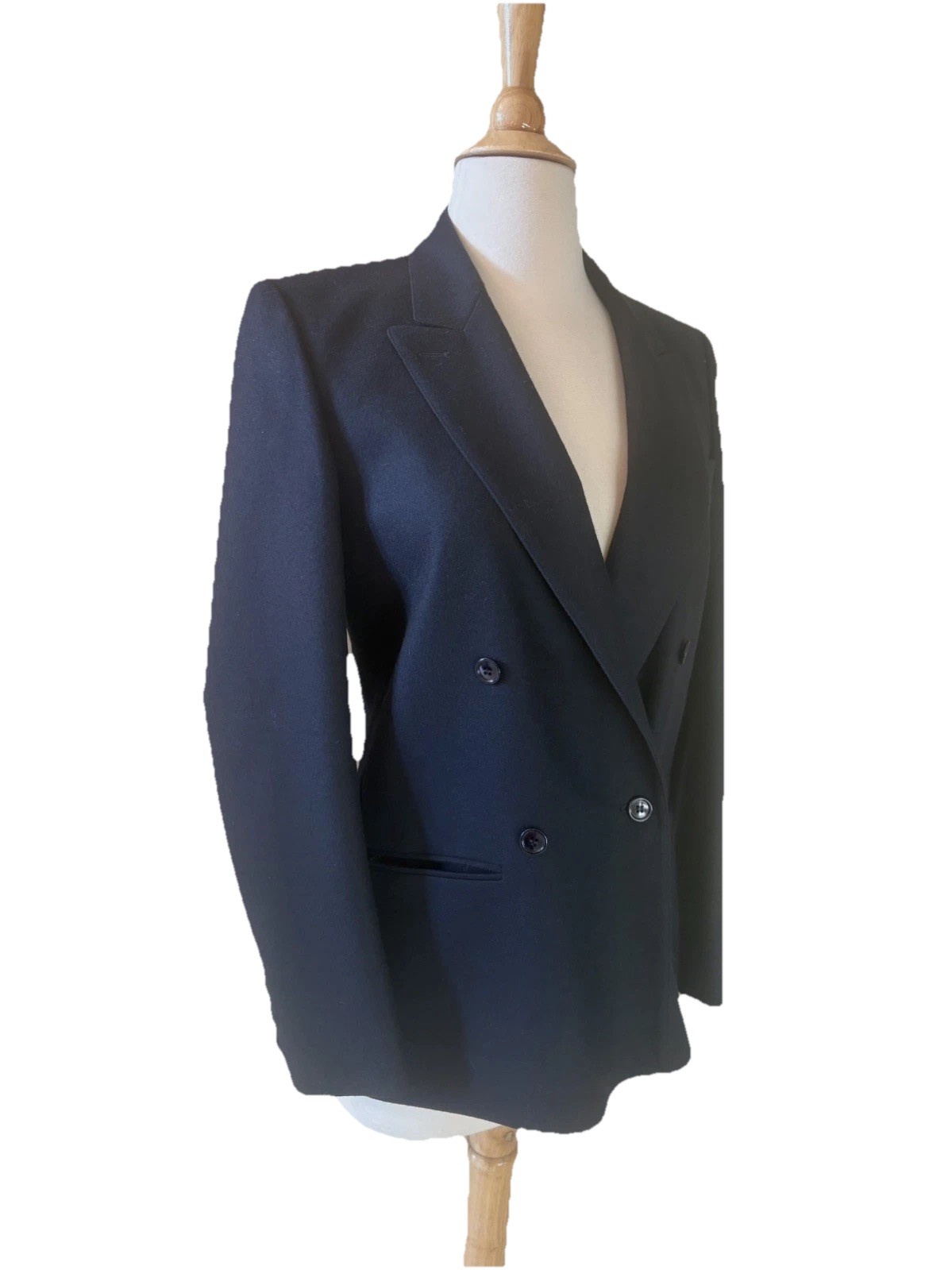 Vintage Jean Claude New Wool Navy blk Blazer Coat Women Paris France Size S/M