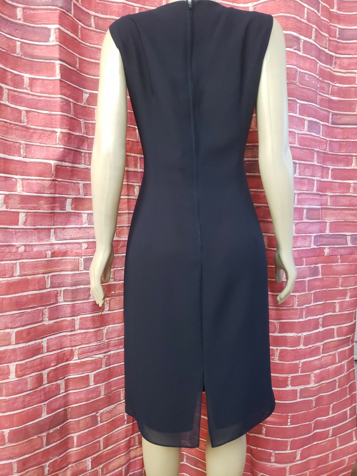 After Dark Vintage Size 15/16 Navy W Rhinestone Women’s Dress #W2
