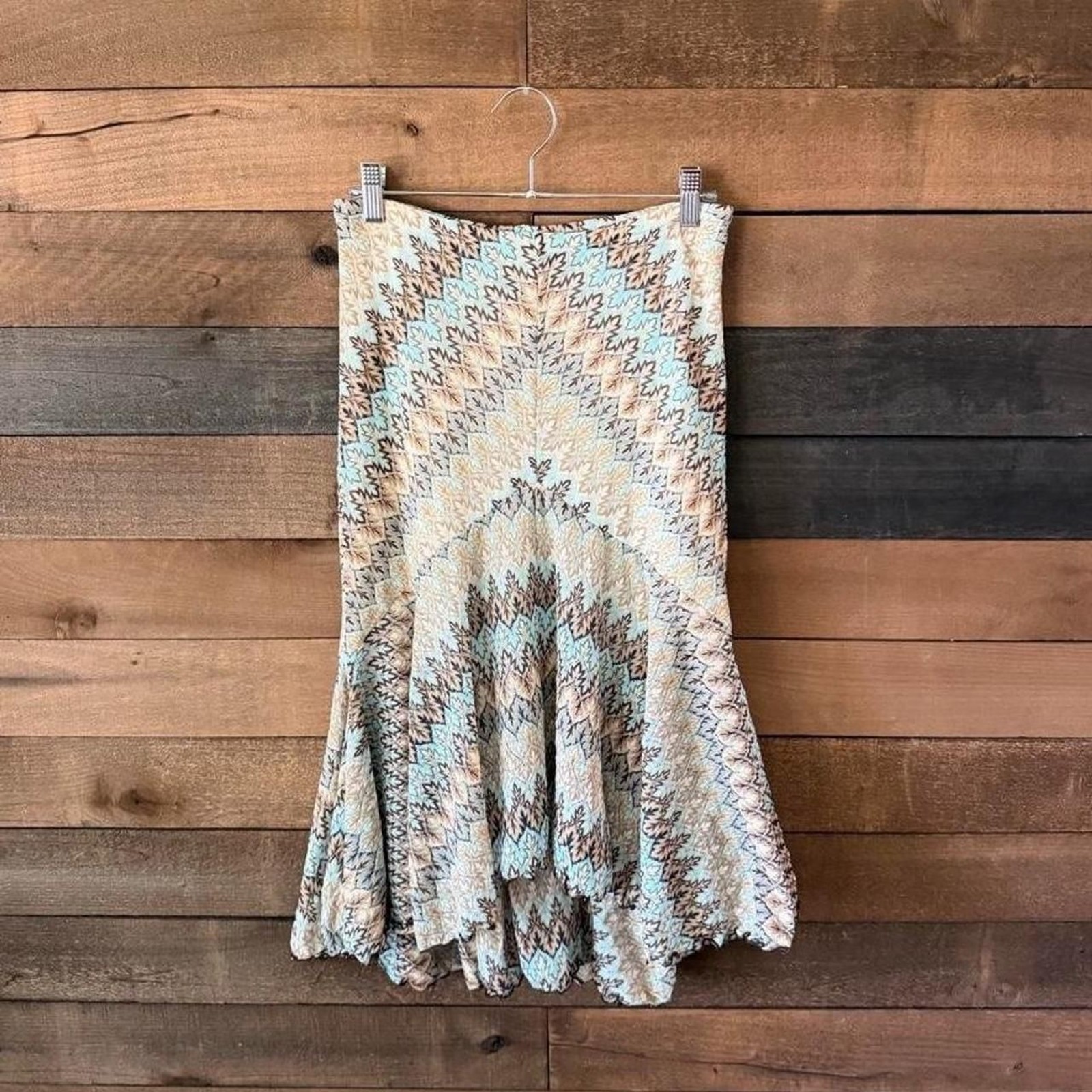 Banana Republic Blue Brown Knit Mermaid Midi Skirt