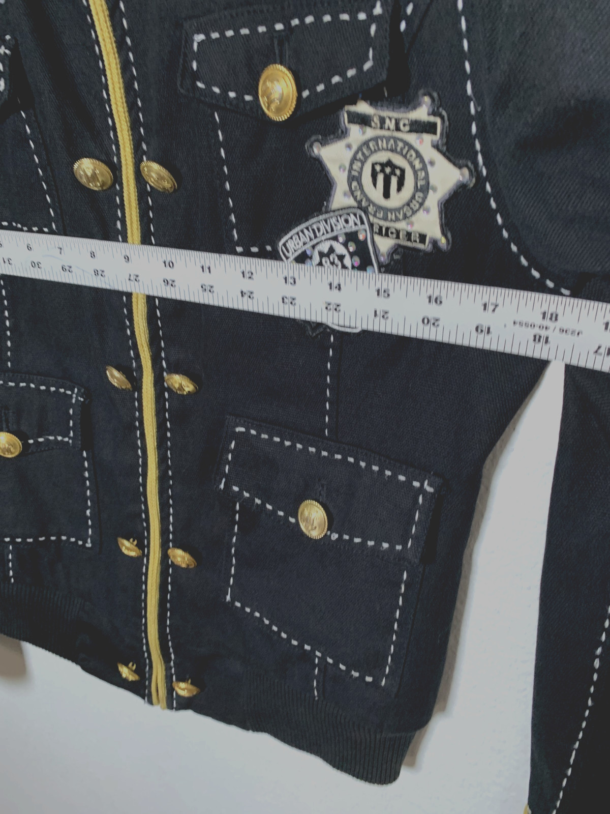 Sour n Cream Women’s Military/Police Style Black Wool Embroidered Jacket Size M.
