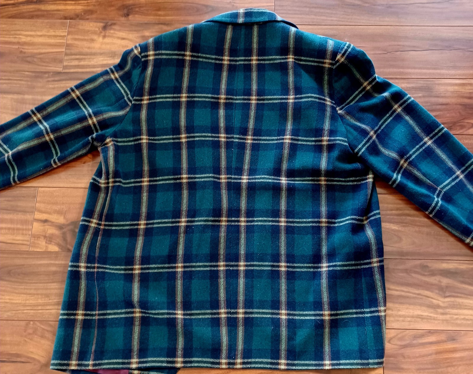 Vintage Blazer Women’s Size 16 Green Plaid Tartan Wool Laura Scott Scholar