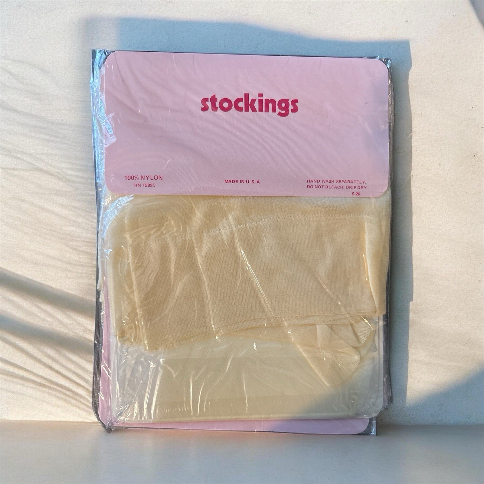 Vintage Mesh Seamless Nylon Stockings Ivory Size 9 Lot Of 8 Pair NOS B3-1