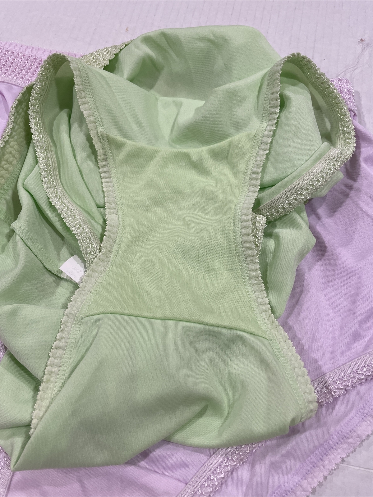 3-Vtg Sophia Nylon Panties Elastic Waist & Thigh Pink Purple Green XXXXL NWT