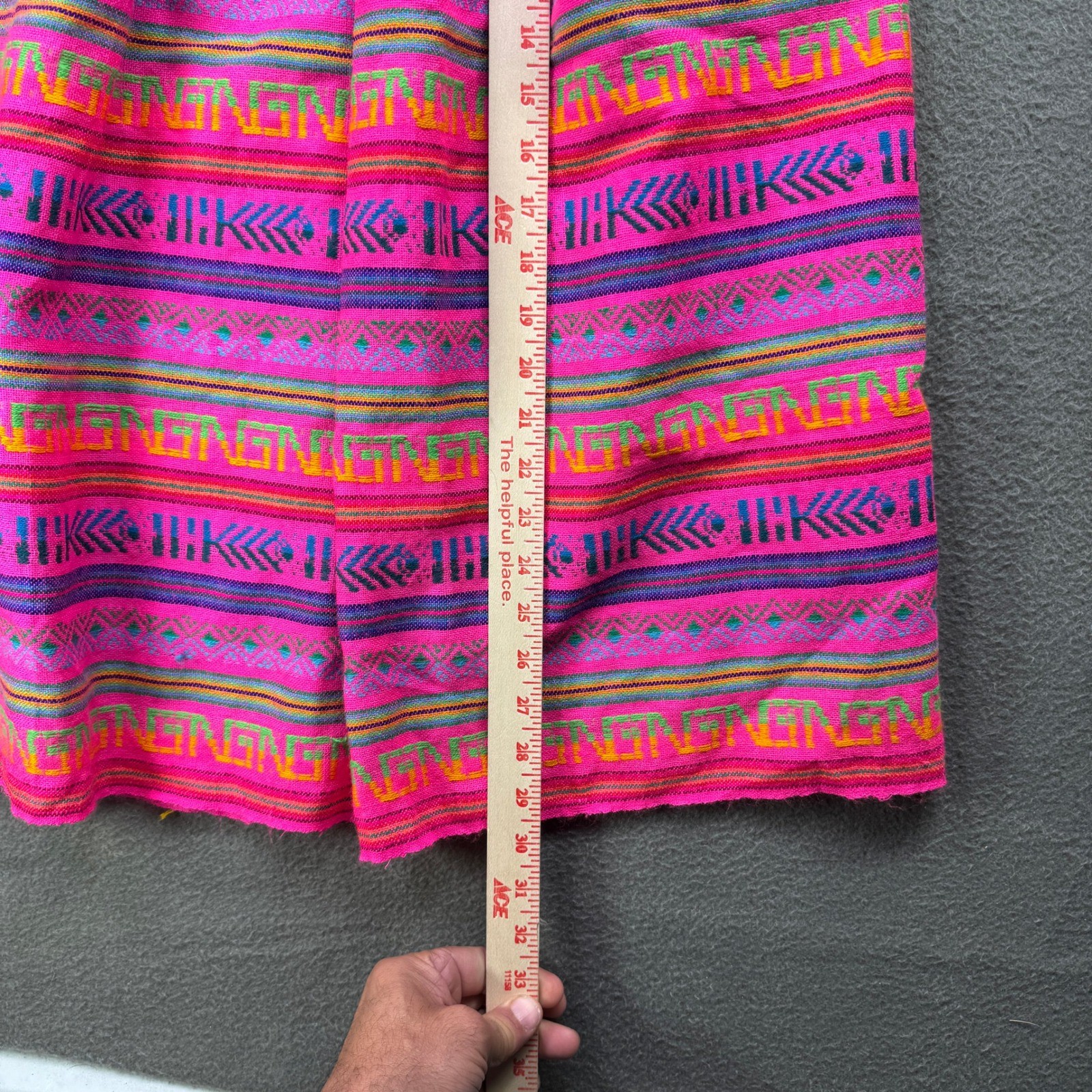 Vintage D’Classicos Striped Skirt Women 12 Mexican Folk Boho Pink Elastic Waist