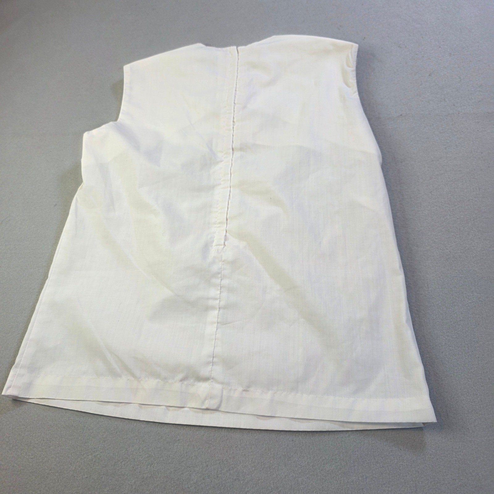 Vintage White Sleeveless Shell Top High Neck Zip Back Project Piece DIY 15.5