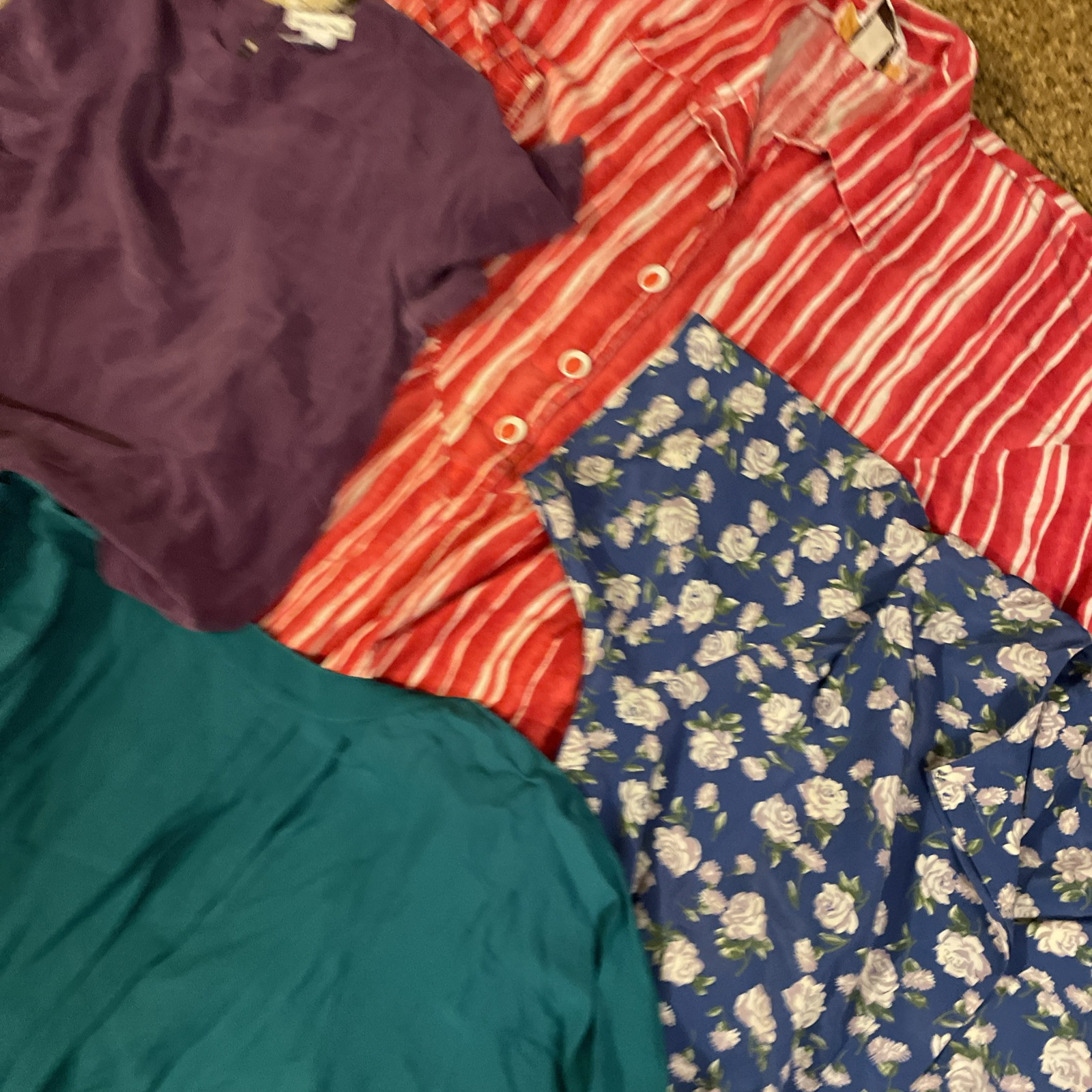 10x Vintage LOT Dresses Blouses Lot 1980s Secretary Midi Floral M L XL Silk Mod