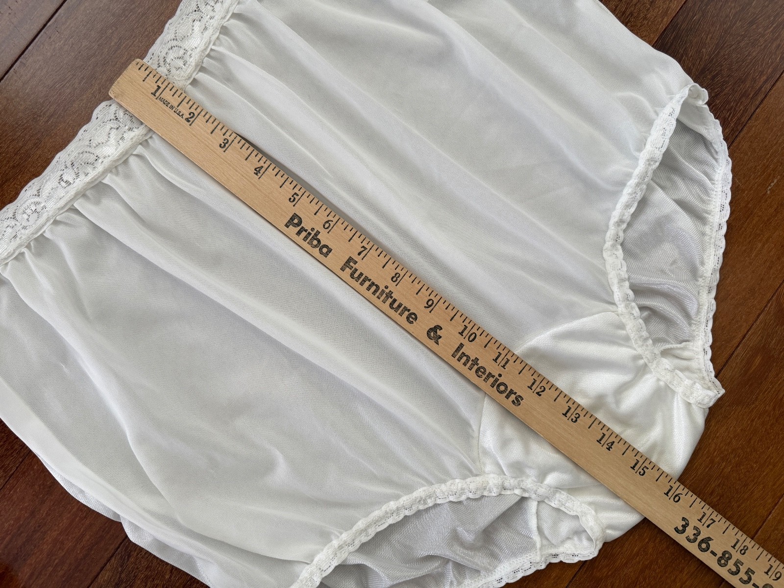 Vintage ROSE Brand High Waist Granny Panties Ivory Nylon Lace Sz 10 NOS 3 Pair