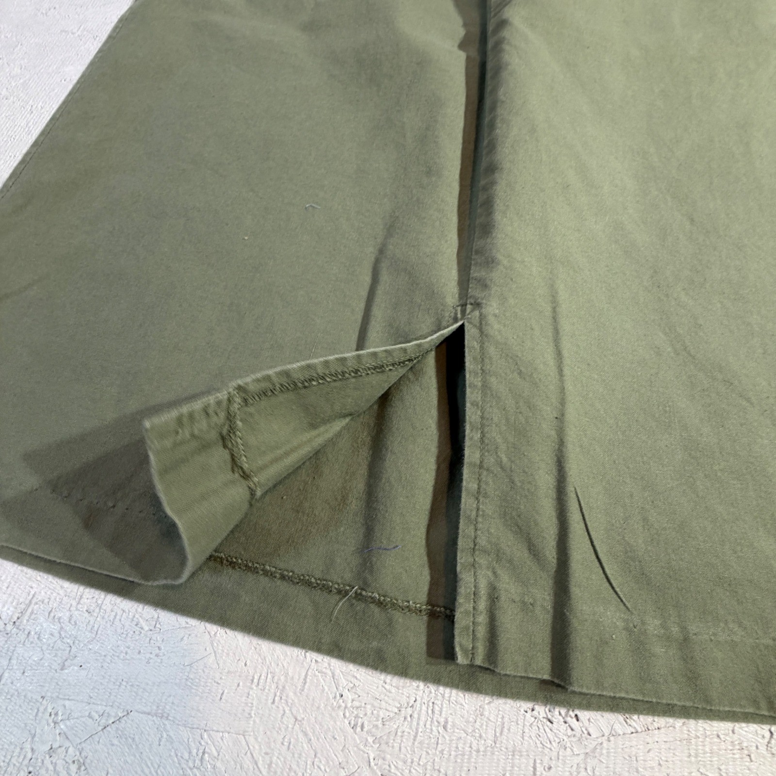 Wellington Court Cotton Skirt – OS Green Denim Patch Upcycled
