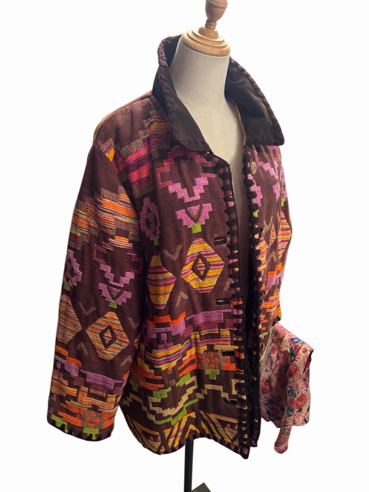 Vintage 90’s Cedar Canyon Woven Aztec Southwestern Tapestry Jacket Sz L