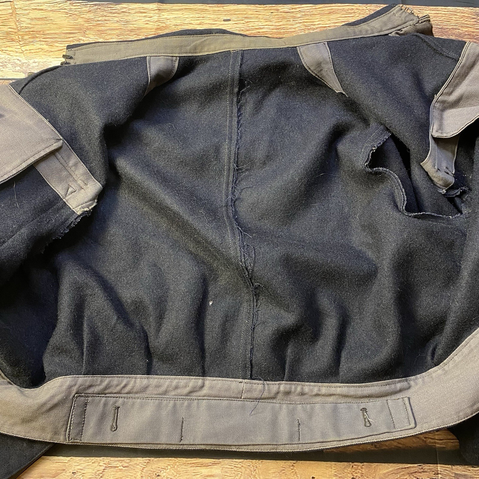 Vintage 1951 Women’s Wool Civil Defence Military Jacket Size 8 Navy