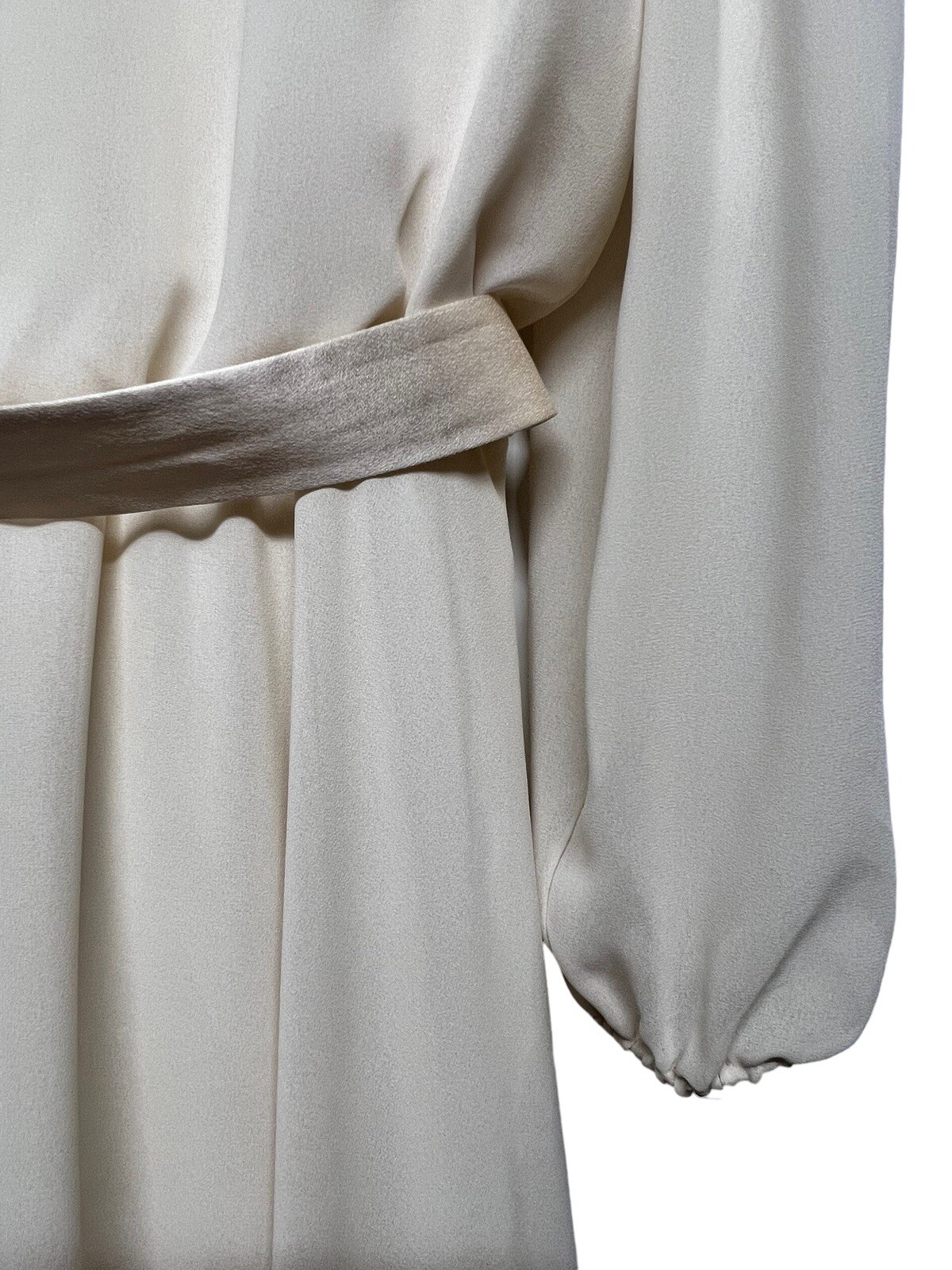 VINTAGE 1970s URSULA OF SWITZERLAND Cream Belted Midi Dress
