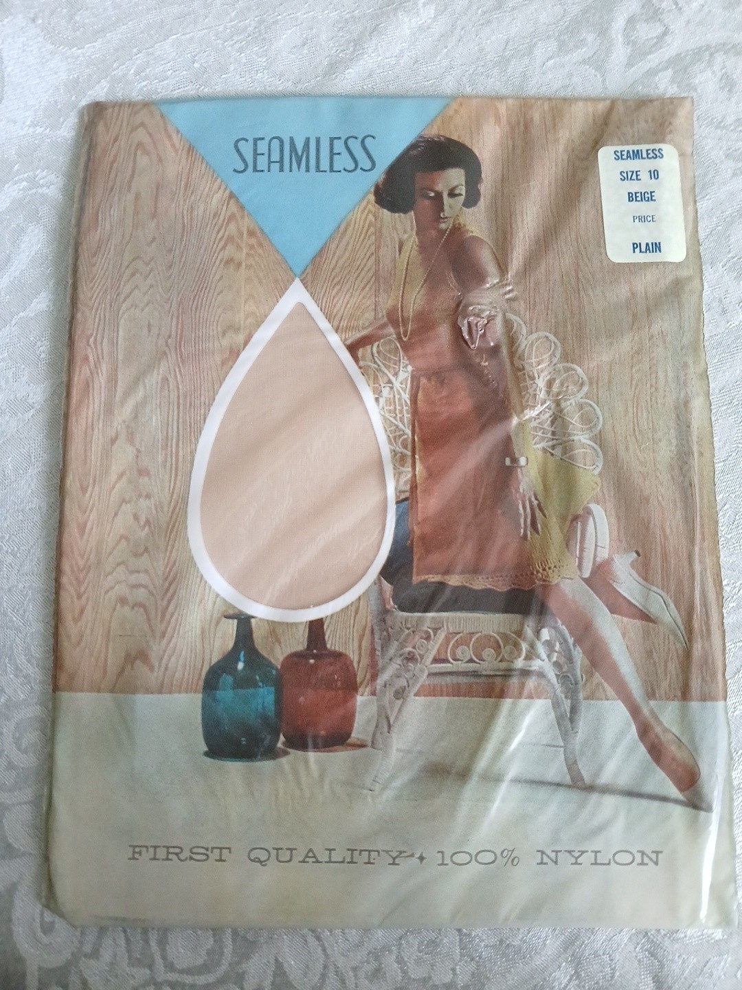 Vintage Nylon Stockings 1965 Fair Lady Seamless Size 10 Beige Unopened Dead Stoc