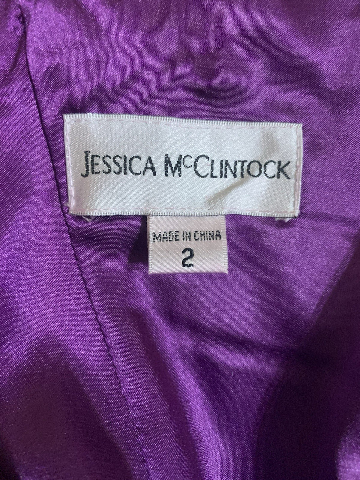 NWT Vintage Jessica McClintock Size 2 Violet Color One Shoulder Mini Dress