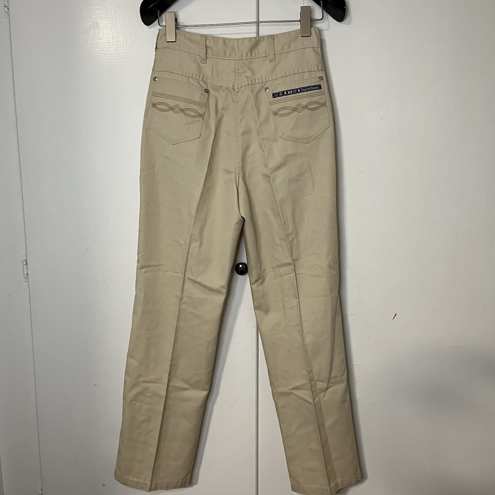 Vintage 70s Tour De France Khaki Denim Straight Leg Jeans