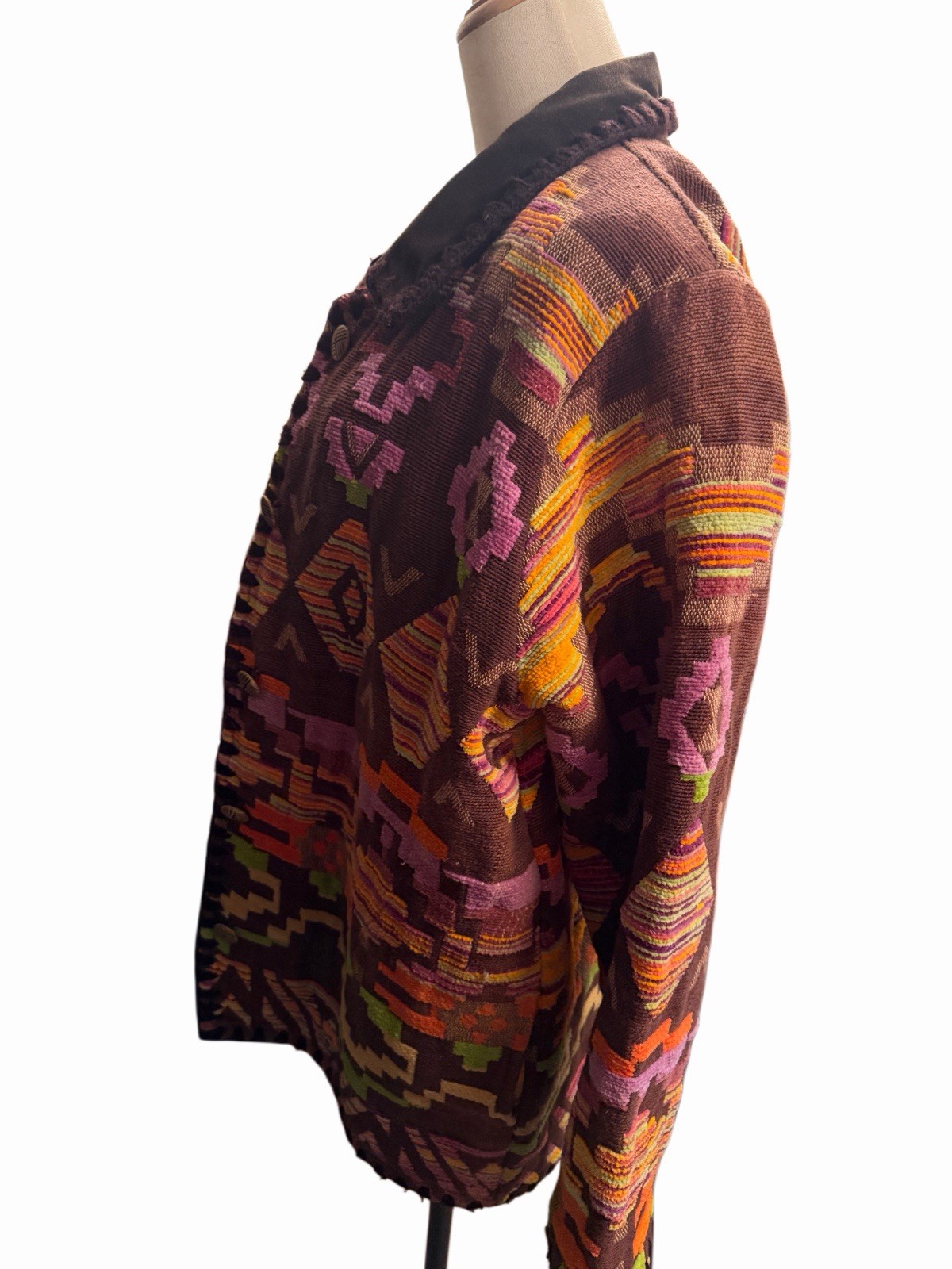 Vintage 90’s Cedar Canyon Woven Aztec Southwestern Tapestry Jacket Sz L