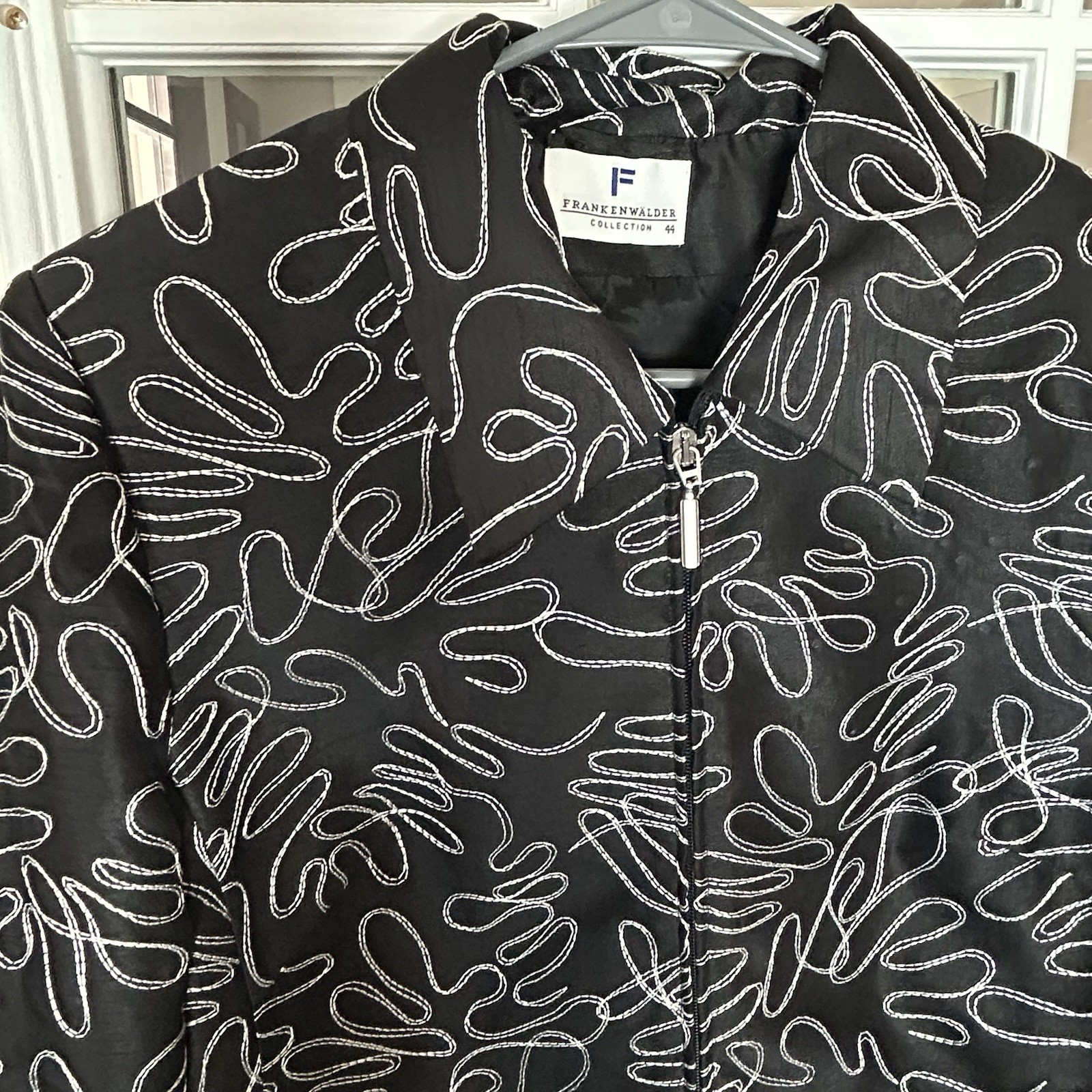 Vintage European Abstract Stitch Design Jacket Embroidered Frankennwalder