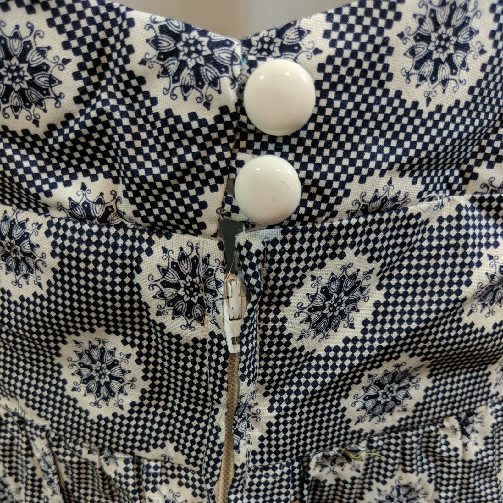 VTG Malbe Original Print Cotton Vintage 1990s Halter Neck Lined Sun Dress Sz 12